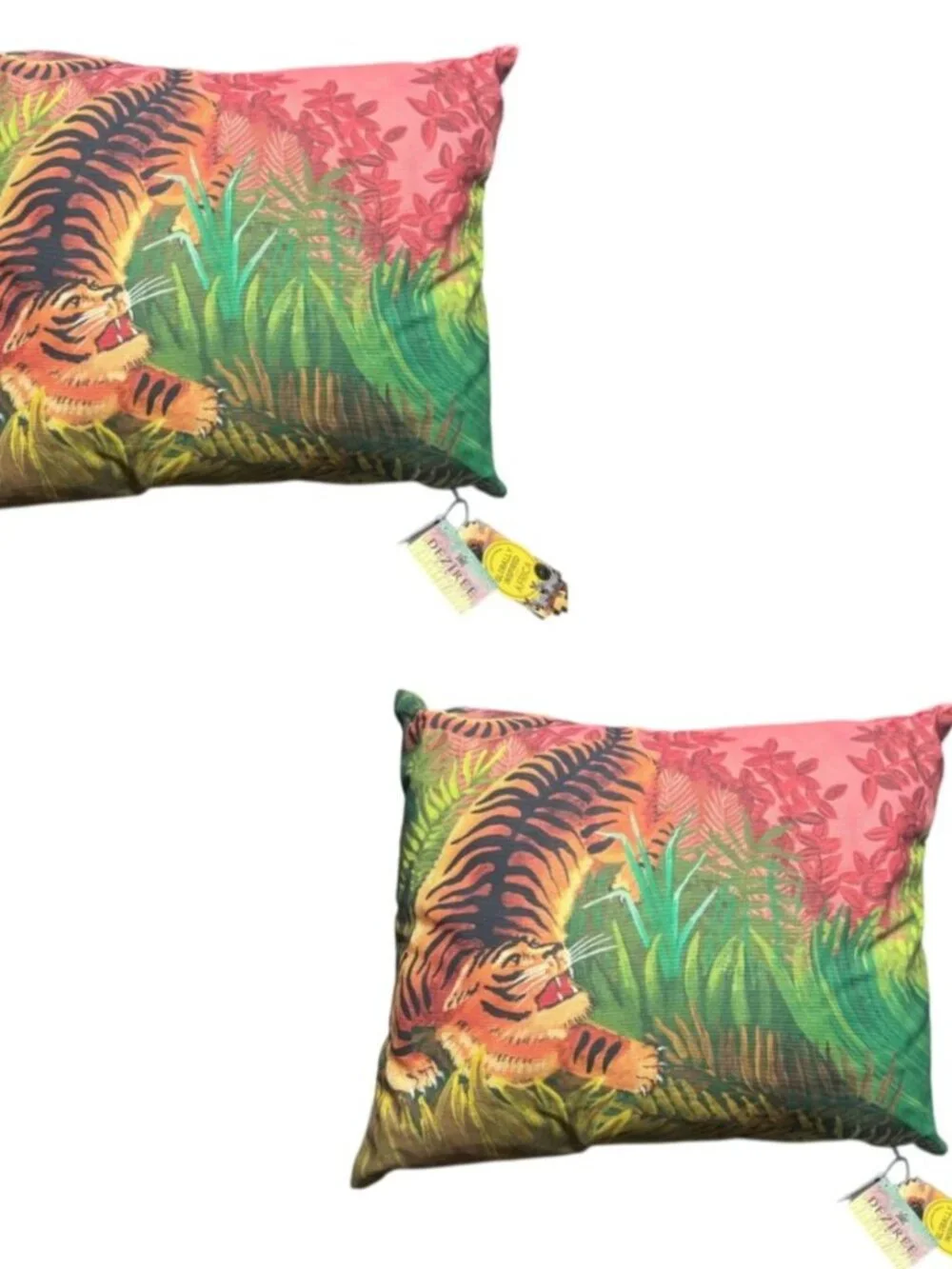 Tiger Print Decorative Pillow Set of 2 Throw Pillows World Traveler South Africa - Picture 1 of 14